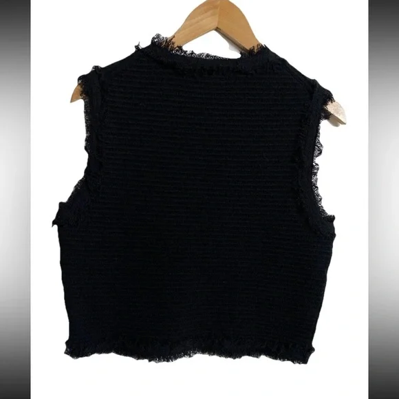 J.Crew NEW! Textured Vest In Fine Boucle Size S In Black - Picture 6 of 9